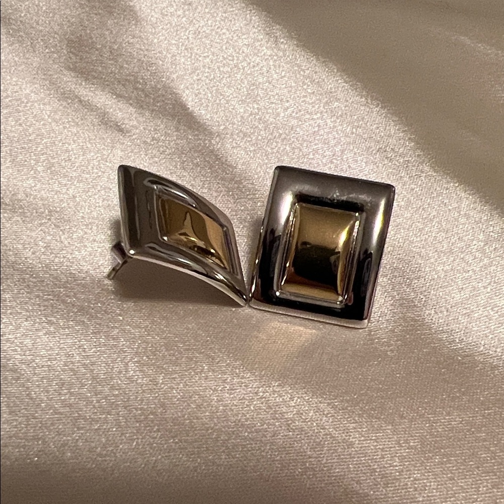 Uncommon James Silver and Gold Square Earrings